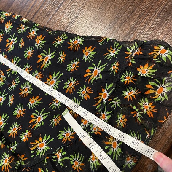 NWOT J.Crew Women's Sz 4 Flutter Wrap Dress Starburst Floral Black Multi Chiffon - Picture 13 of 16